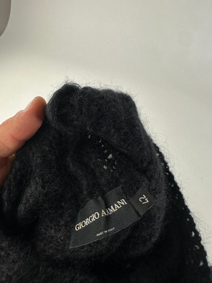 Vintage Giorgio Armani Knit Wool Blend Sweater Dark Grey