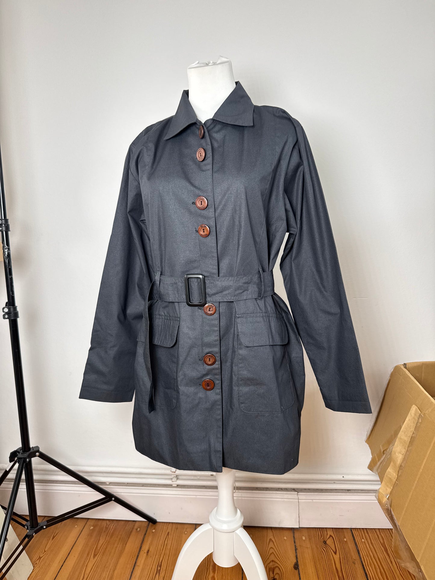 Vintage Fendi Roma Trenchcoat Anthrazit M