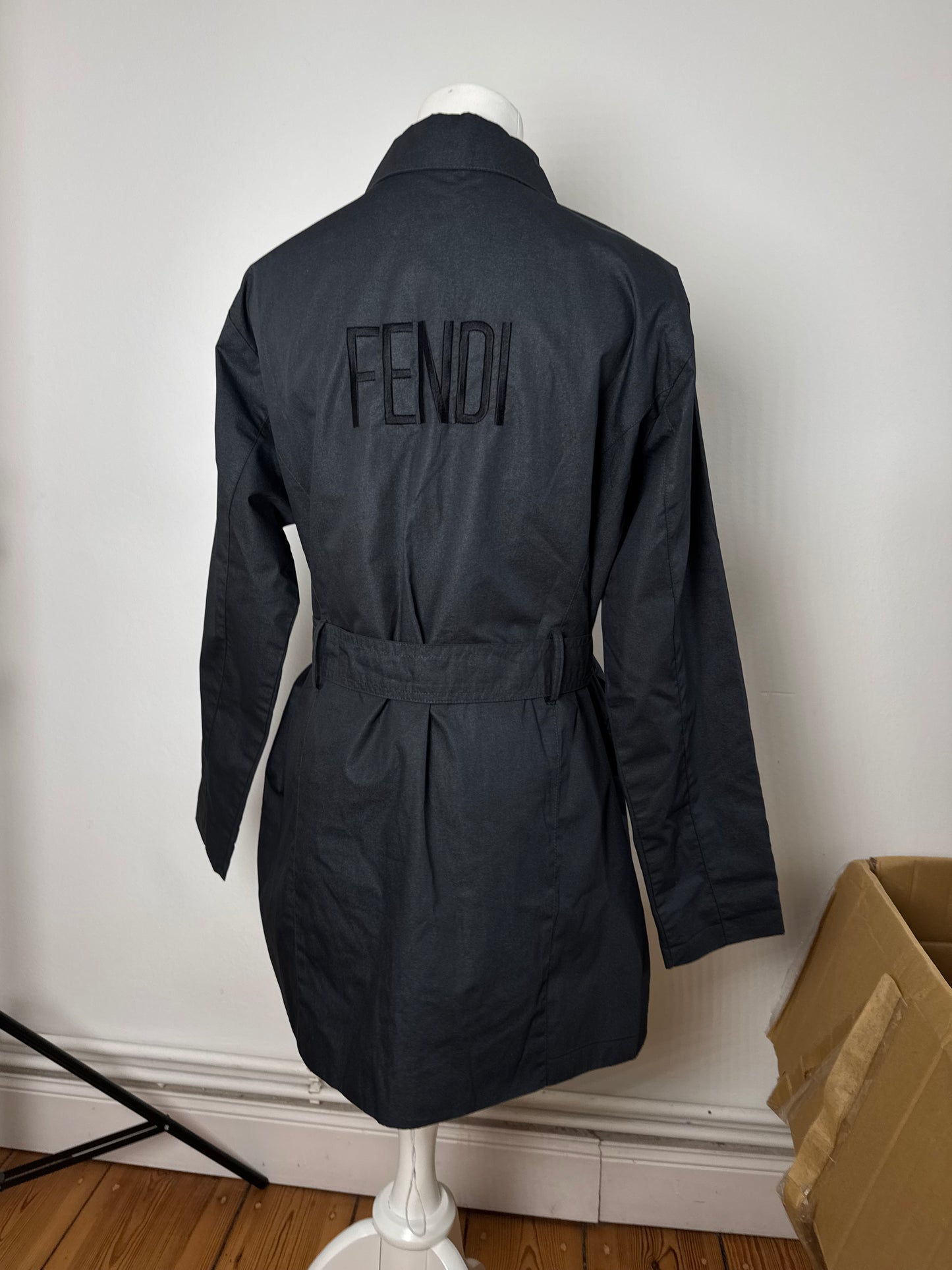 Vintage Fendi Roma Trenchcoat Anthrazit M