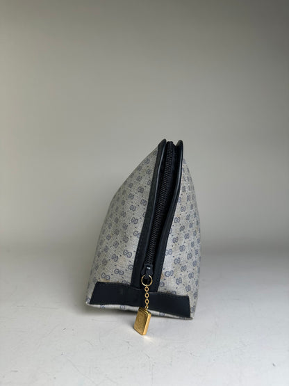 Vintage Gucci GG Supreme Cosmetic Bag Grey Navy