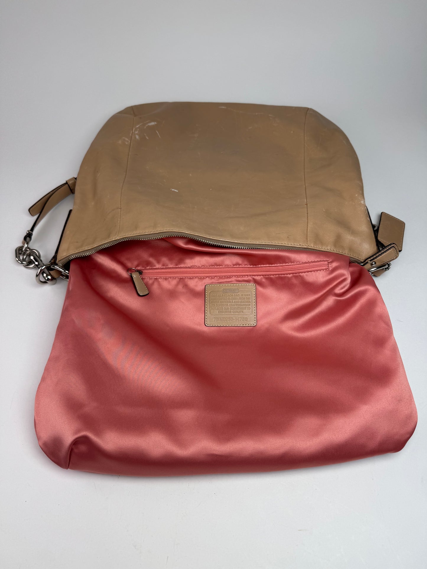 Vintage Coach 2Way Leather Handbag Camel