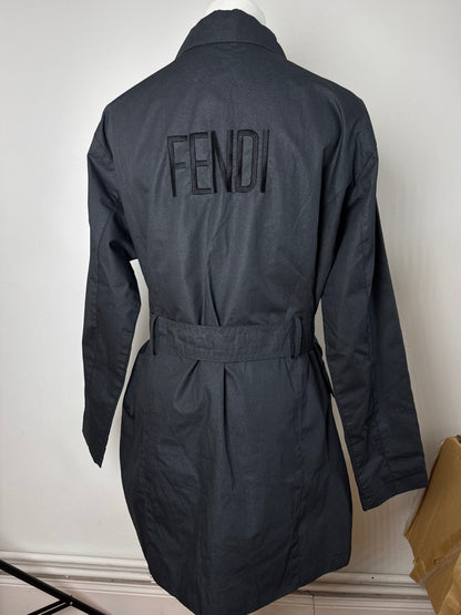 Vintage Fendi Roma Trenchcoat Anthrazit M