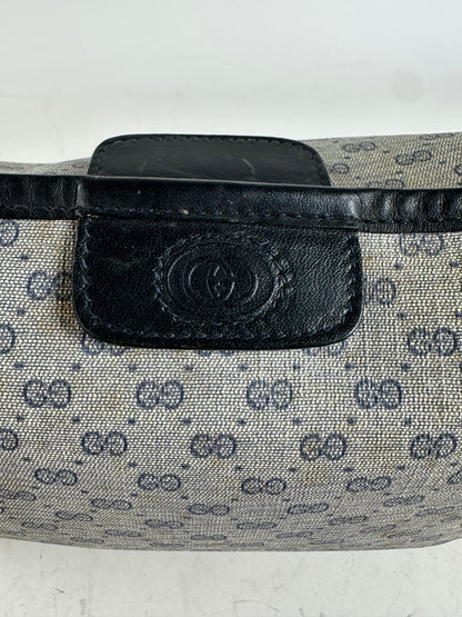 Vintage Gucci GG Supreme Cosmetic Bag Grey Navy