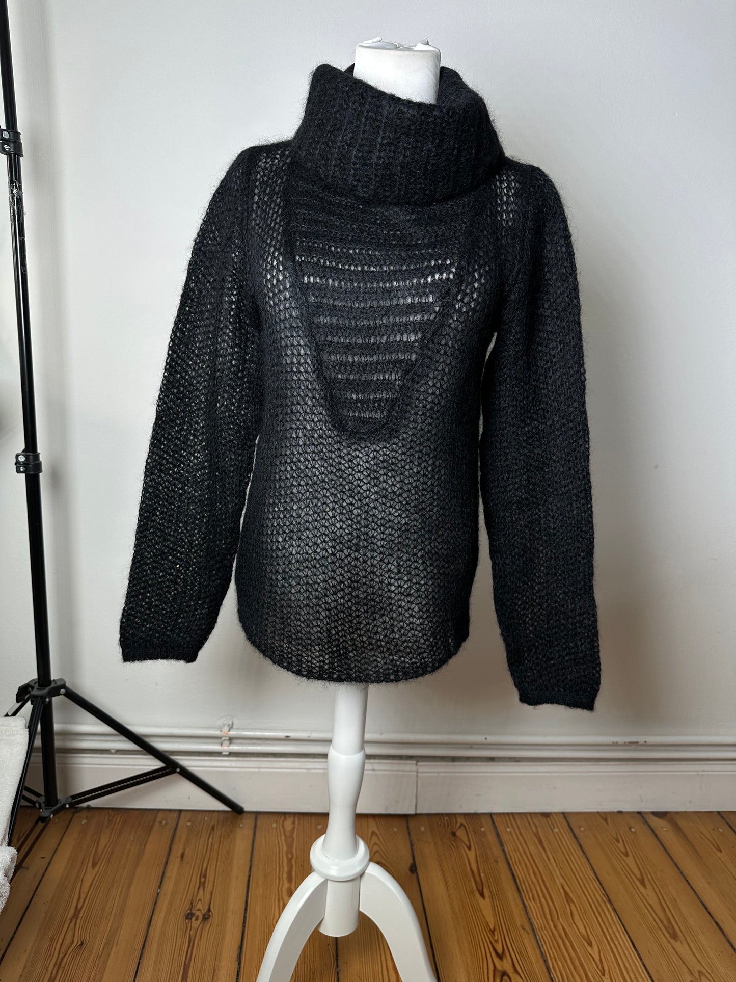 Vintage Giorgio Armani Knit Wool Blend Sweater Dark Grey