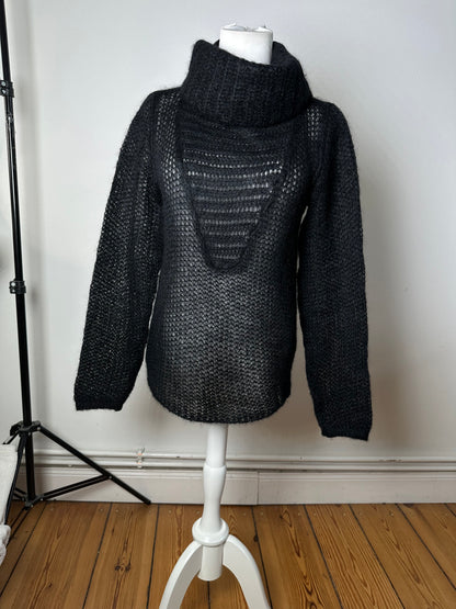 Vintage Giorgio Armani Knit Wool Blend Sweater Dark Grey