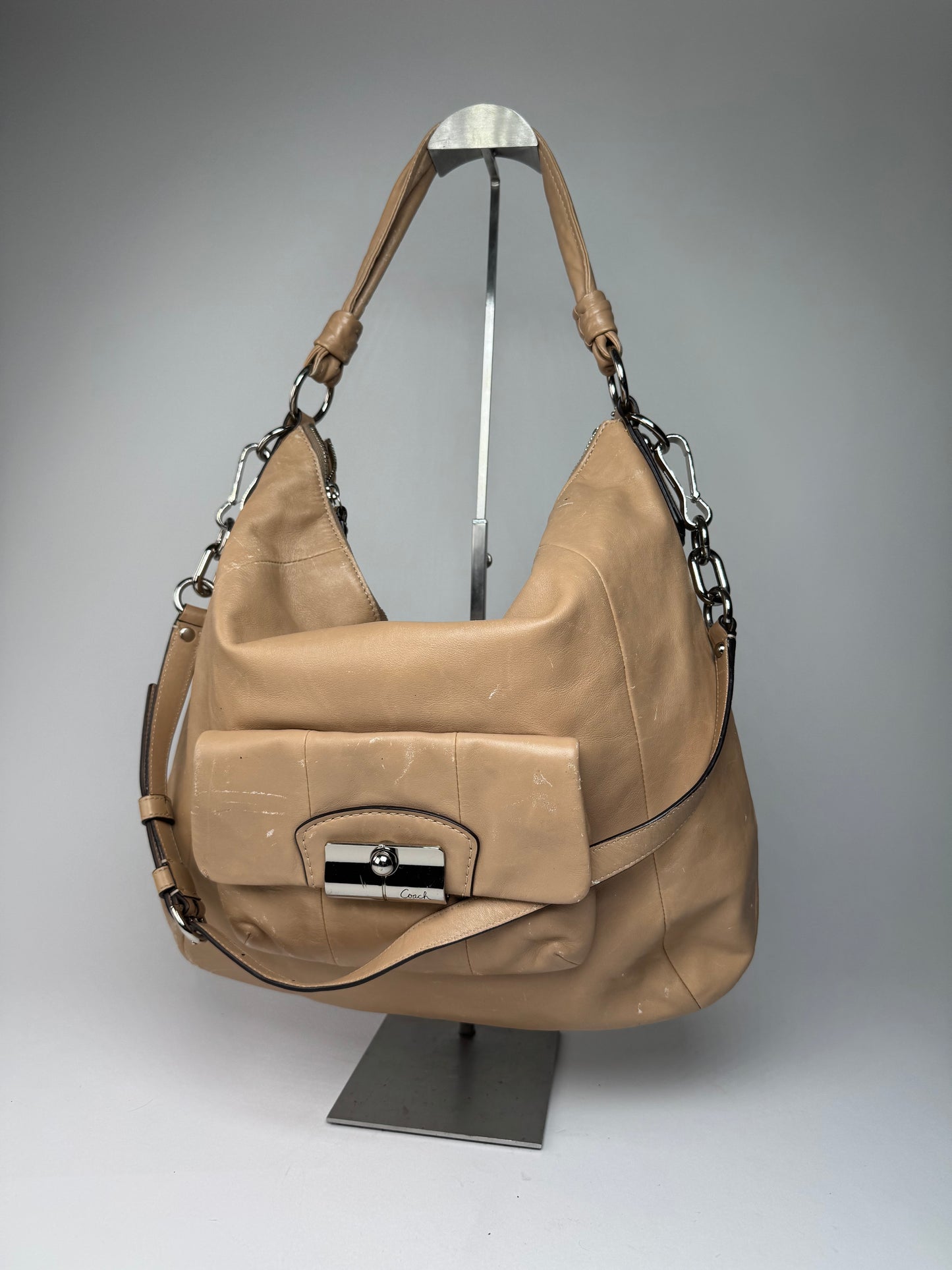 Vintage Coach 2Way Leather Handbag Camel