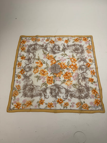 Vintage Celine Scarf Yellow Grey