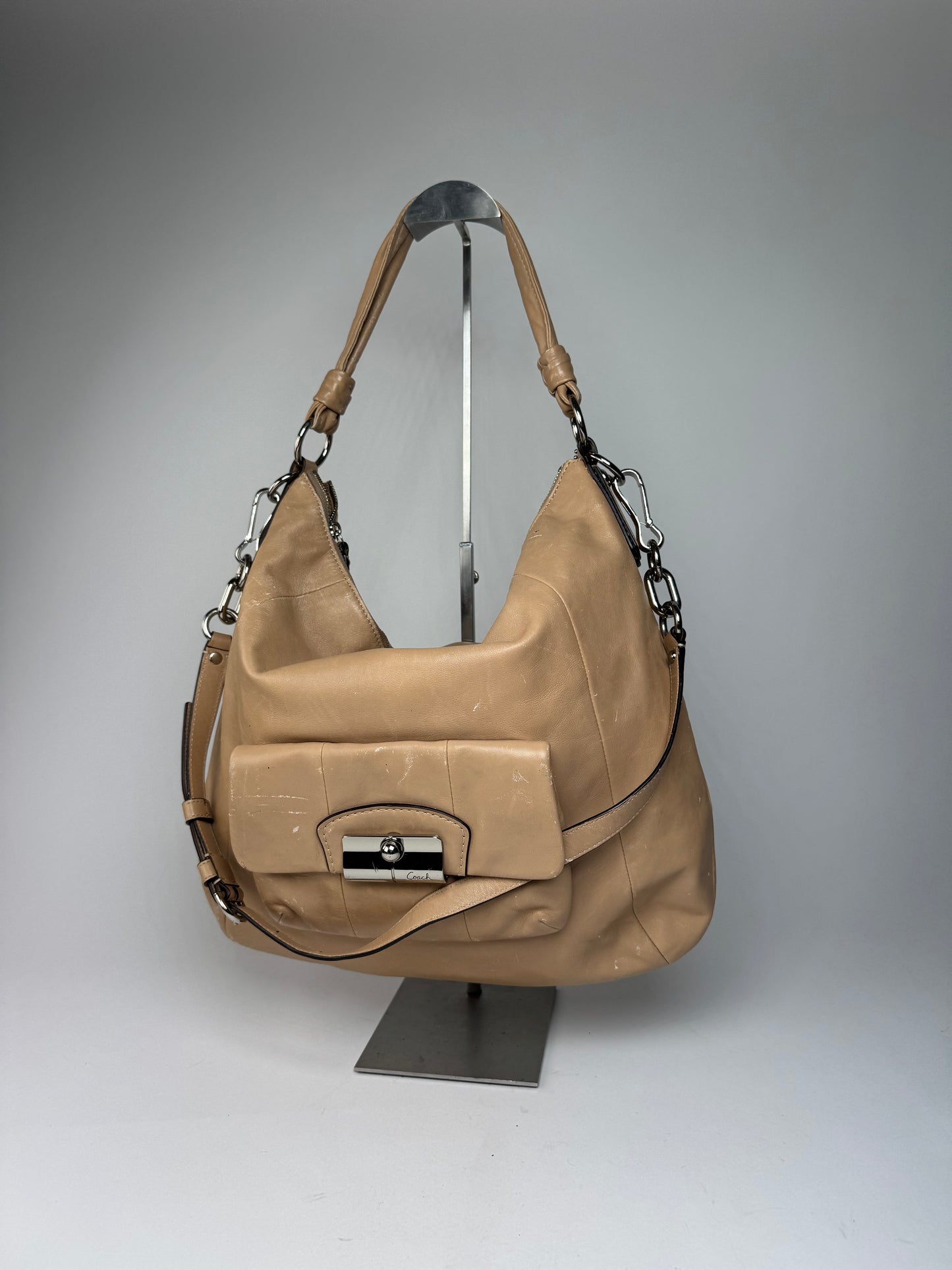 Vintage Coach 2Way Leather Handbag Camel