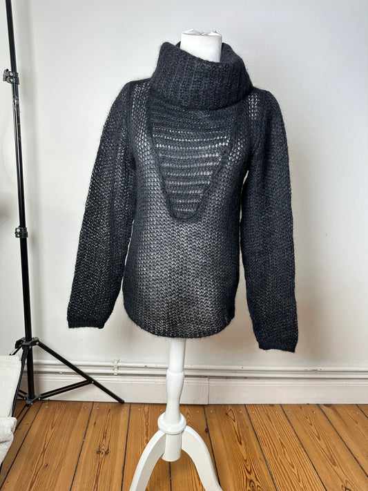 Vintage Giorgio Armani Knit Wool Blend Sweater Dark Grey