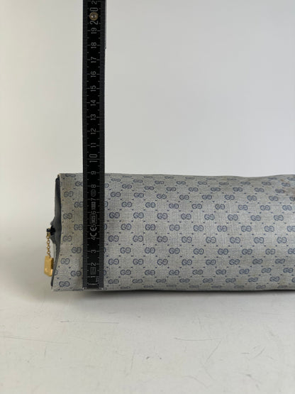 Vintage Gucci GG Supreme Cosmetic Bag Grey Navy