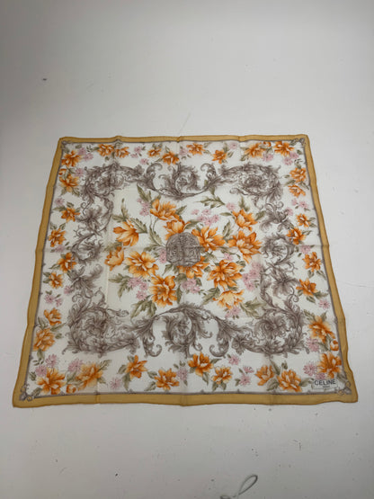 Vintage Celine Scarf Yellow Grey
