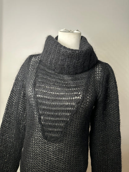 Vintage Giorgio Armani Knit Wool Blend Sweater Dark Grey