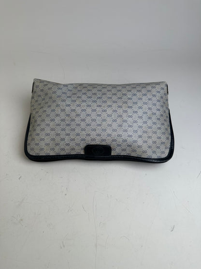 Vintage Gucci GG Supreme Cosmetic Bag Grey Navy