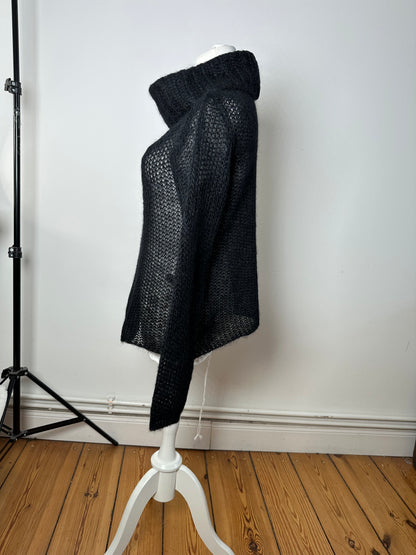 Vintage Giorgio Armani Knit Wool Blend Sweater Dark Grey
