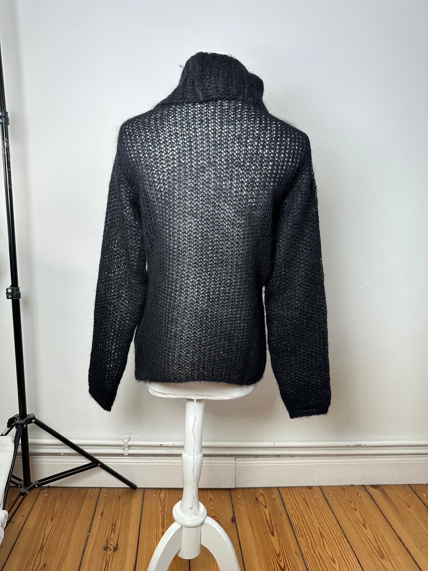 Vintage Giorgio Armani Knit Wool Blend Sweater Dark Grey
