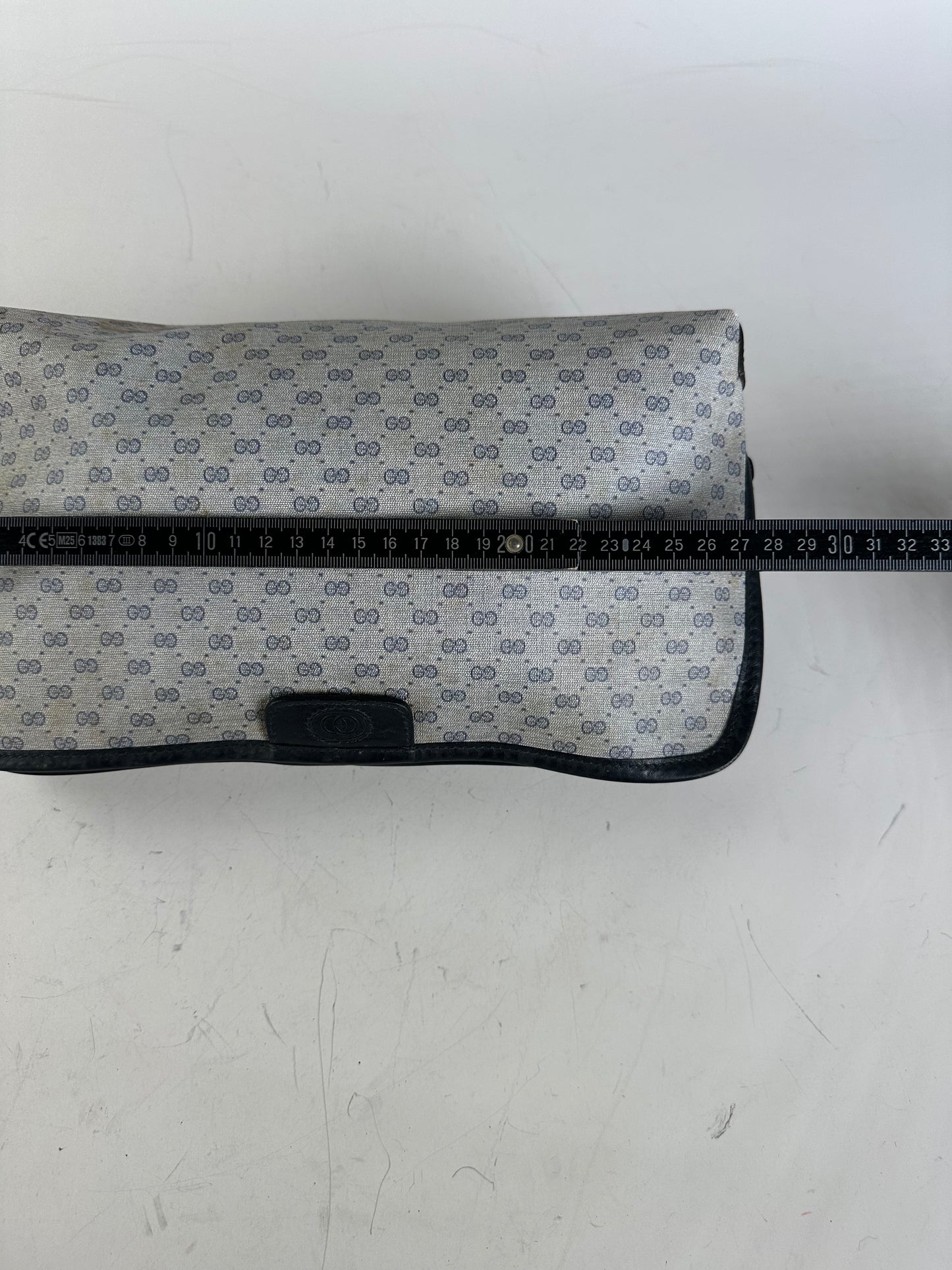 Vintage Gucci GG Supreme Cosmetic Bag Grey Navy