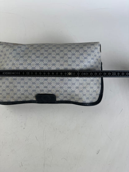 Vintage Gucci GG Supreme Cosmetic Bag Grey Navy