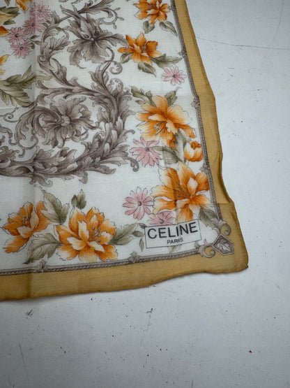 Vintage Celine Scarf Yellow Grey