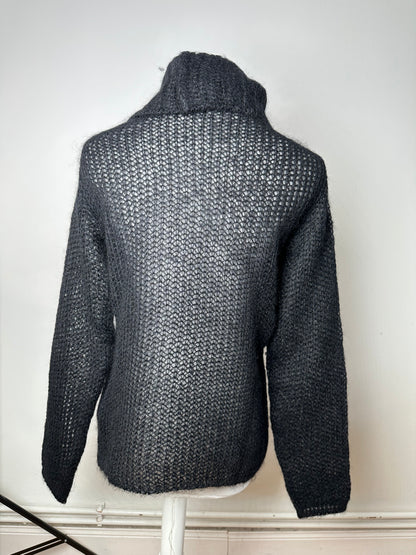 Vintage Giorgio Armani Knit Wool Blend Sweater Dark Grey
