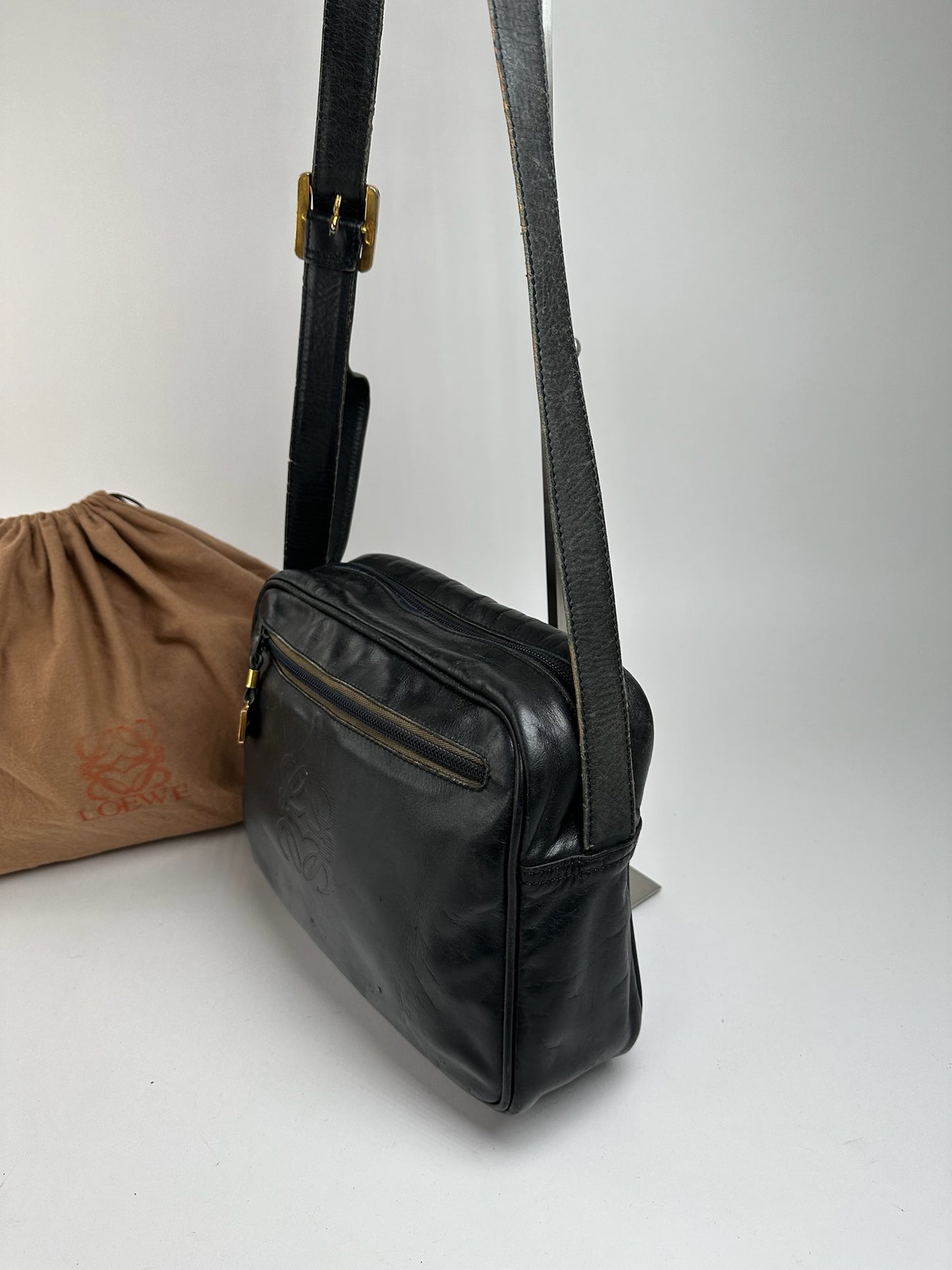 Sac vintage en cuir Loewe Madrid noir