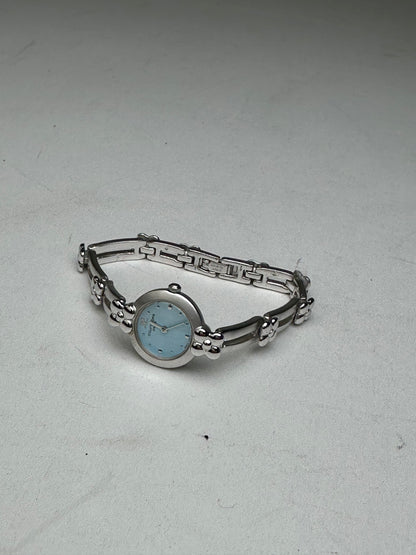 Vintage Courreges Quartz Steel Watch Silver Turquoise
