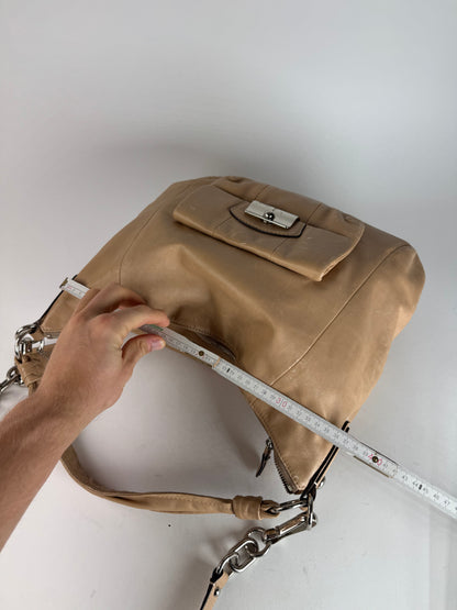 Vintage Coach 2Way Leather Handbag Camel