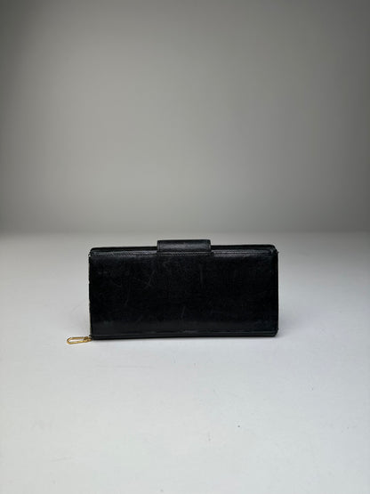 Vintage Givenchy 4G Logo Leather Wallet Black Gold