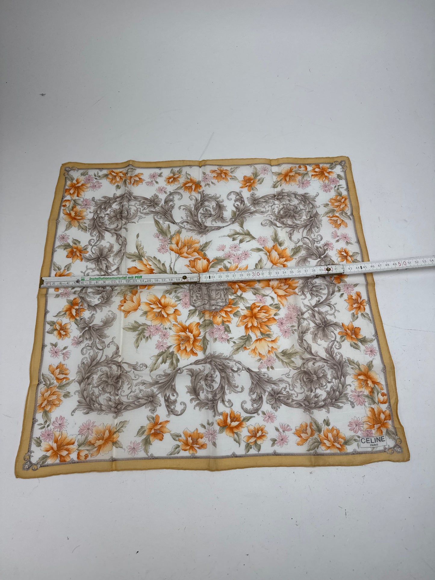 Vintage Celine Scarf Yellow Grey