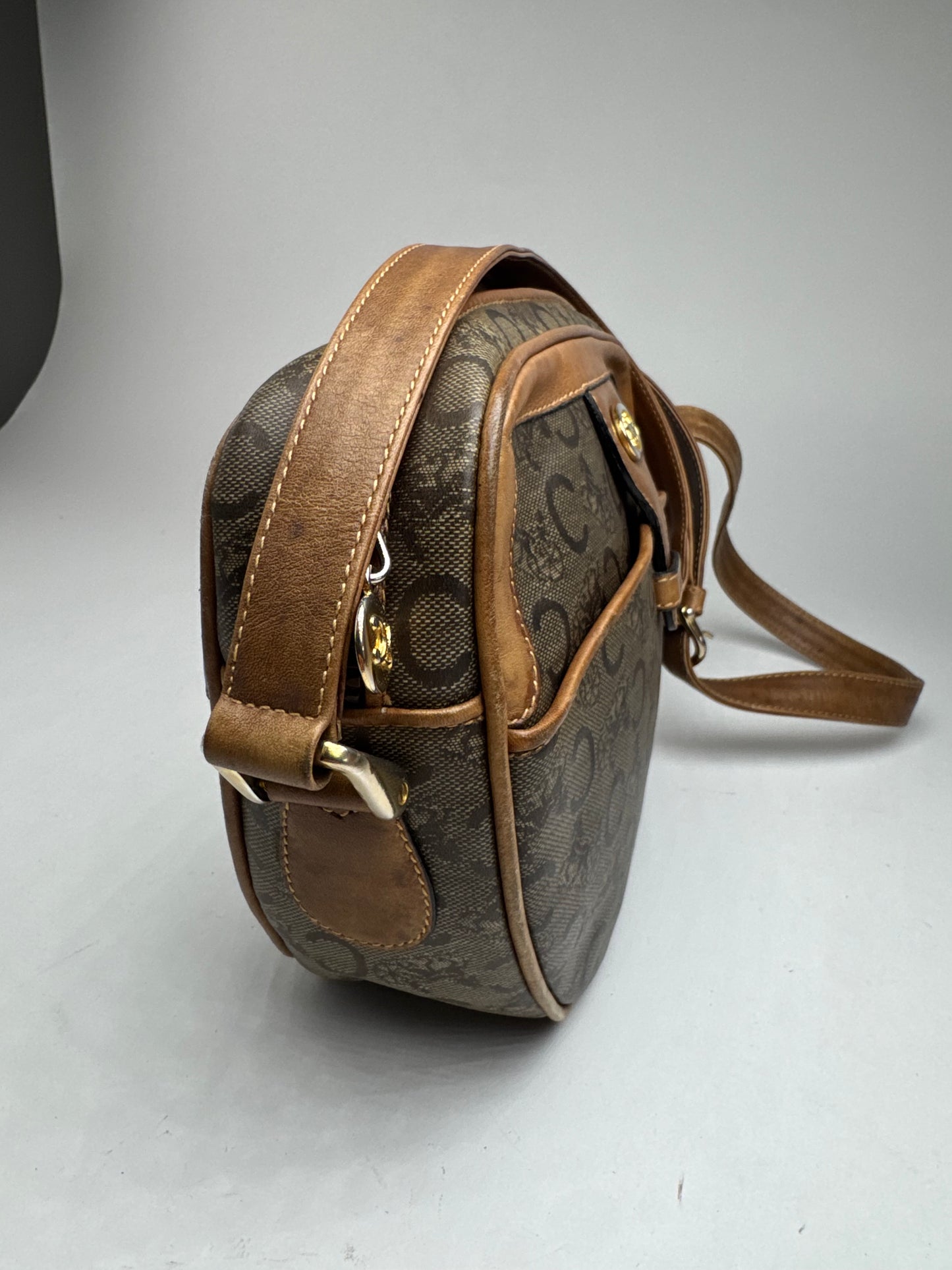 Sac Triomphe vintage en cuir verni Macadam monogramme Céline Paris