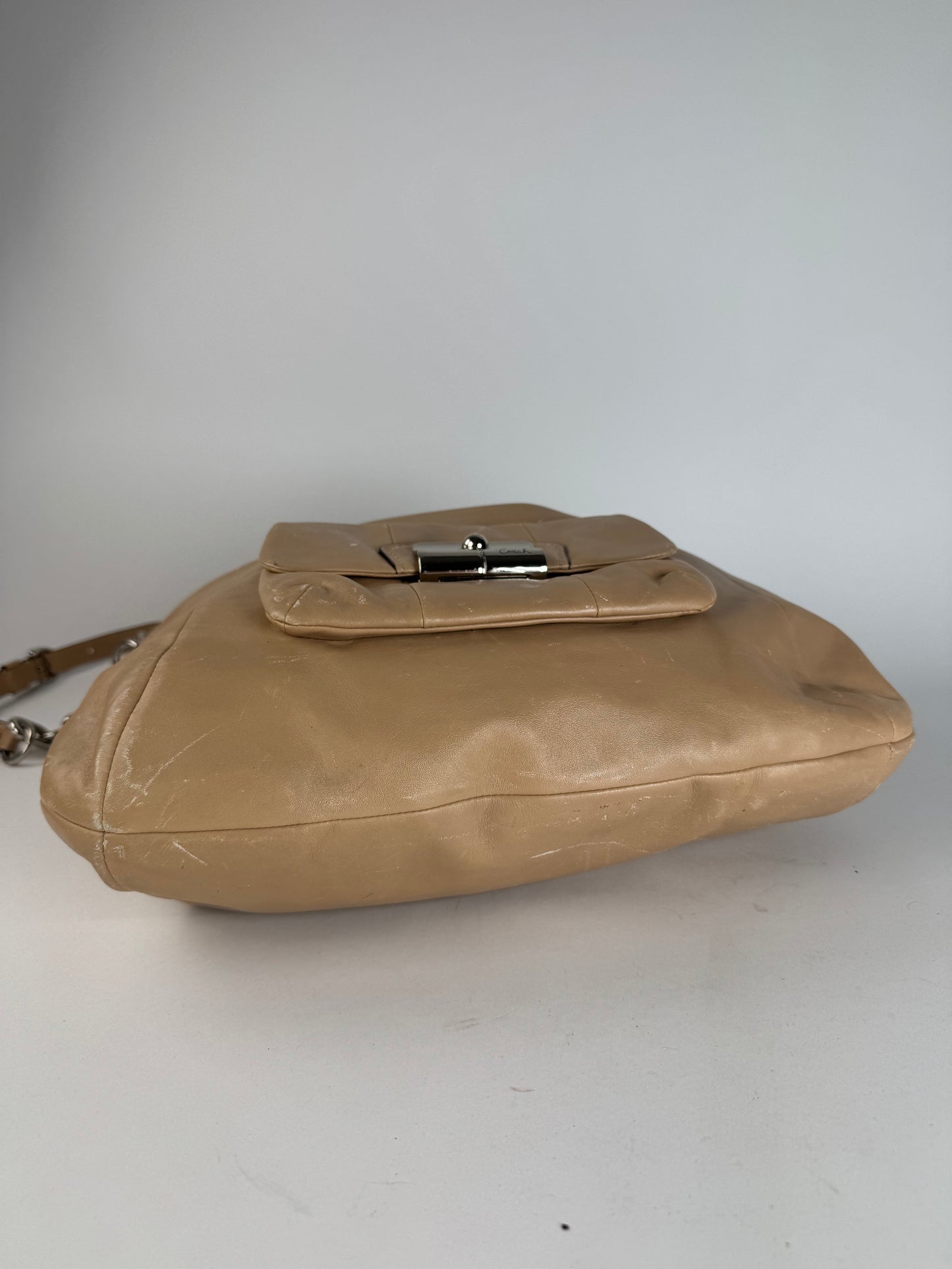 Vintage Coach 2Way Leather Handbag Camel