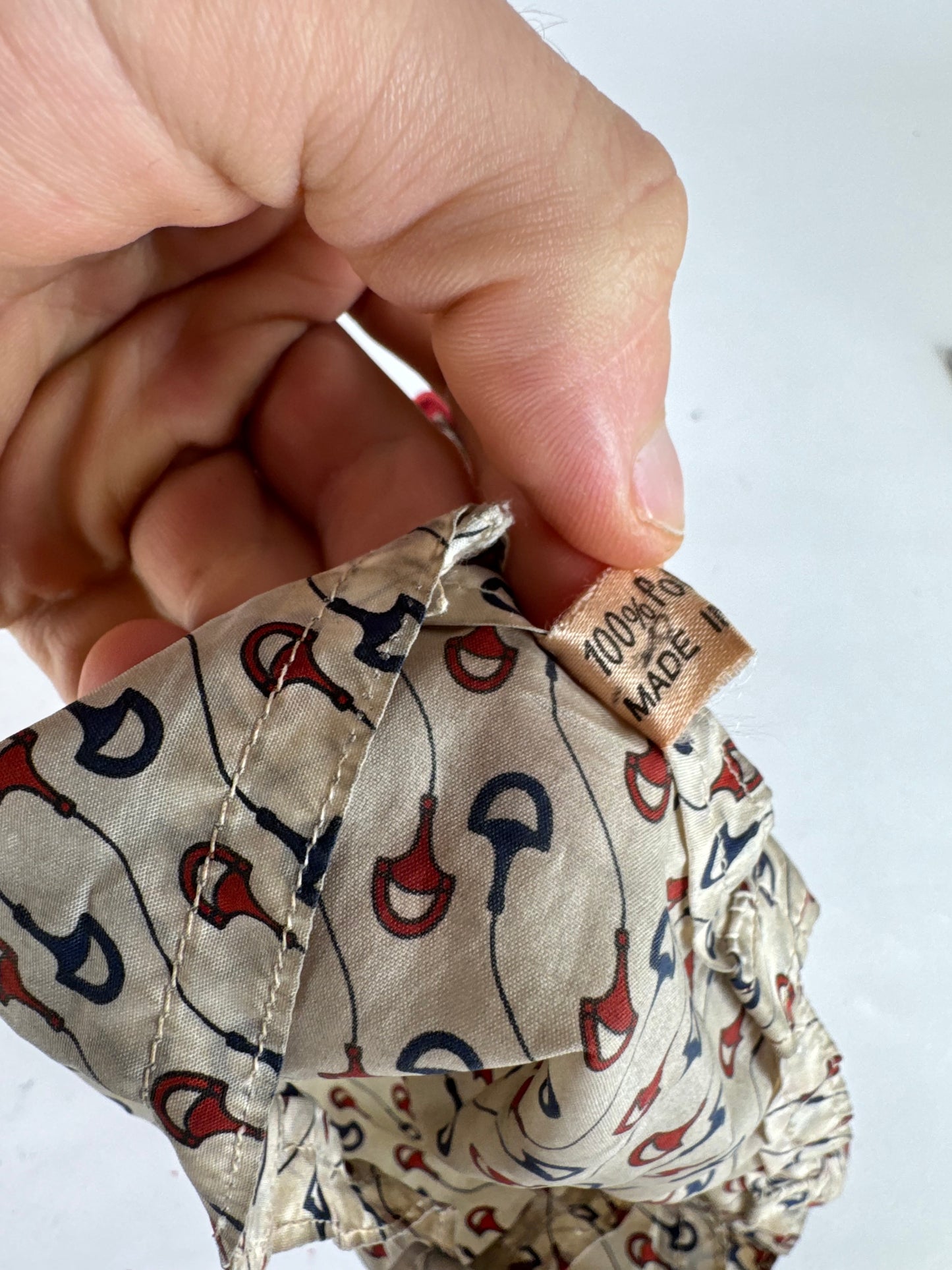 Vintage Gucci Foldable horsebit Monogram Tote Bag Beige