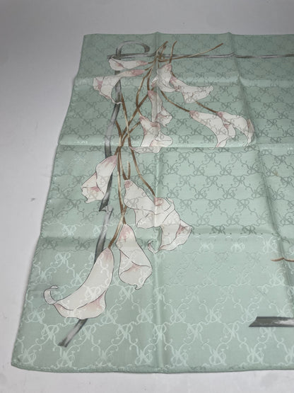 Vintage Nina Ricci Scarf Turquoise White