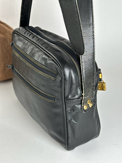 Sac vintage en cuir Loewe Madrid noir