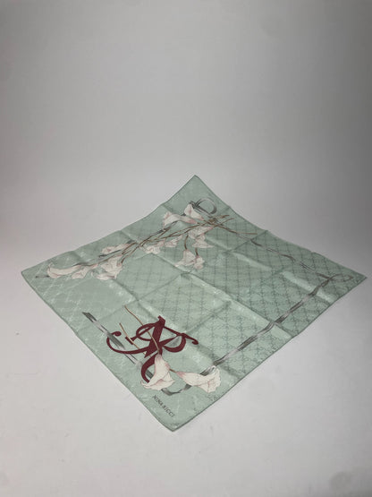 Vintage Nina Ricci Scarf Turquoise White