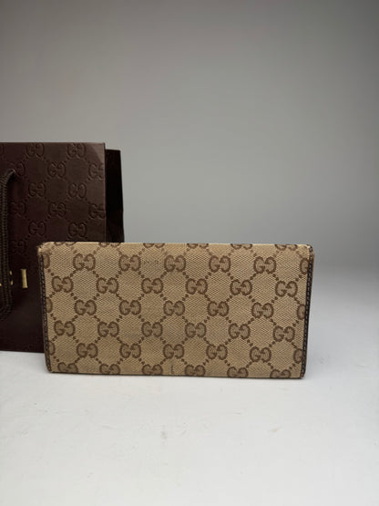 Vintage Gucci Marmont Monogram Wallet beige brown
