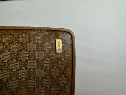 Vintage Celine Macadam Flap Crossbody Bag Late 1980s Beige Brown