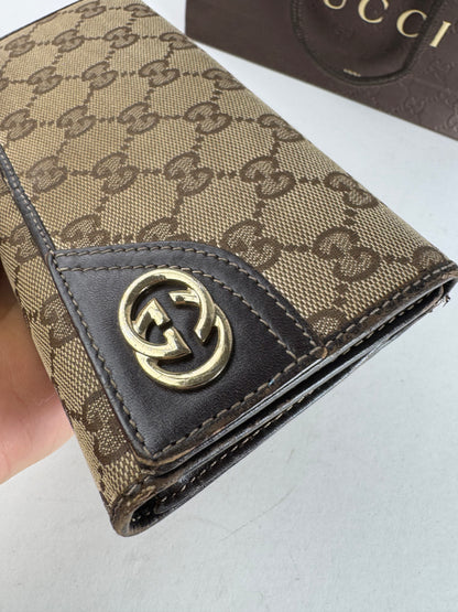 Vintage Gucci Marmont Monogram Wallet beige brown