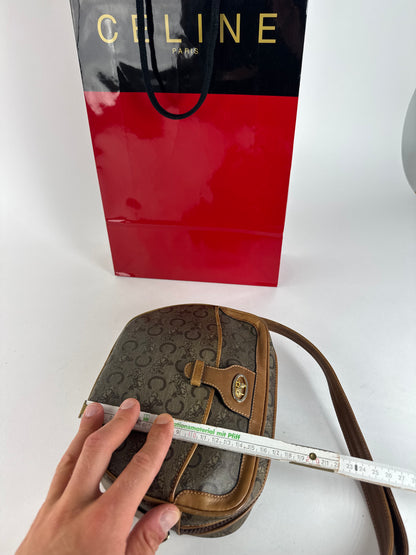 Sac Triomphe vintage en cuir verni Macadam monogramme Céline Paris