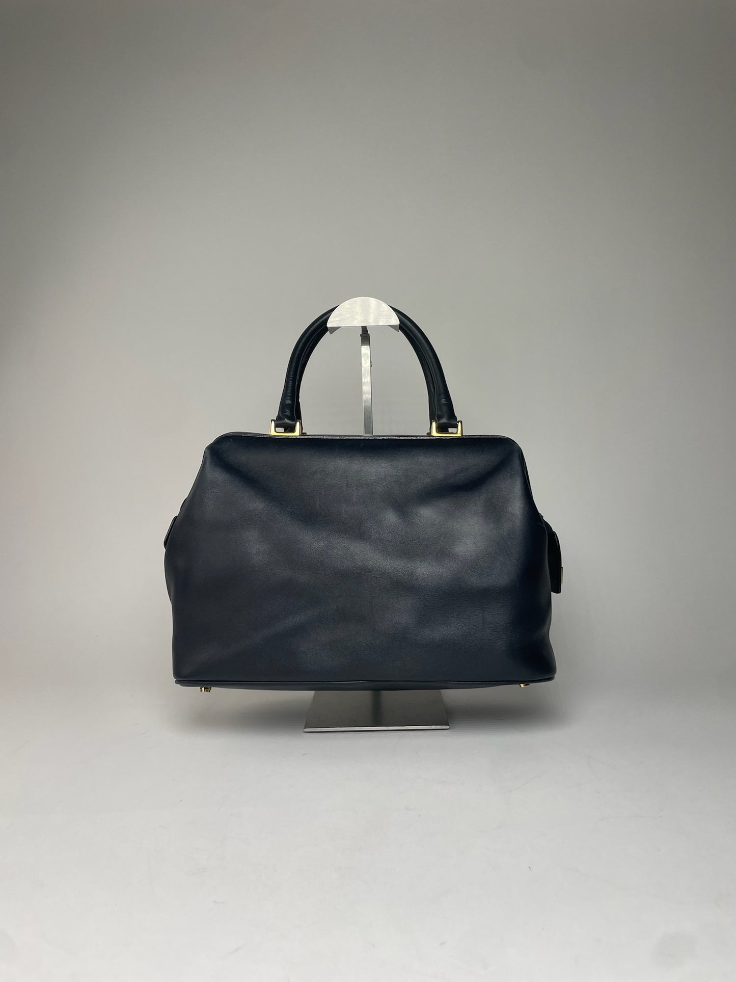 Vintage Salvatore Ferragamo Leather Handbag Black