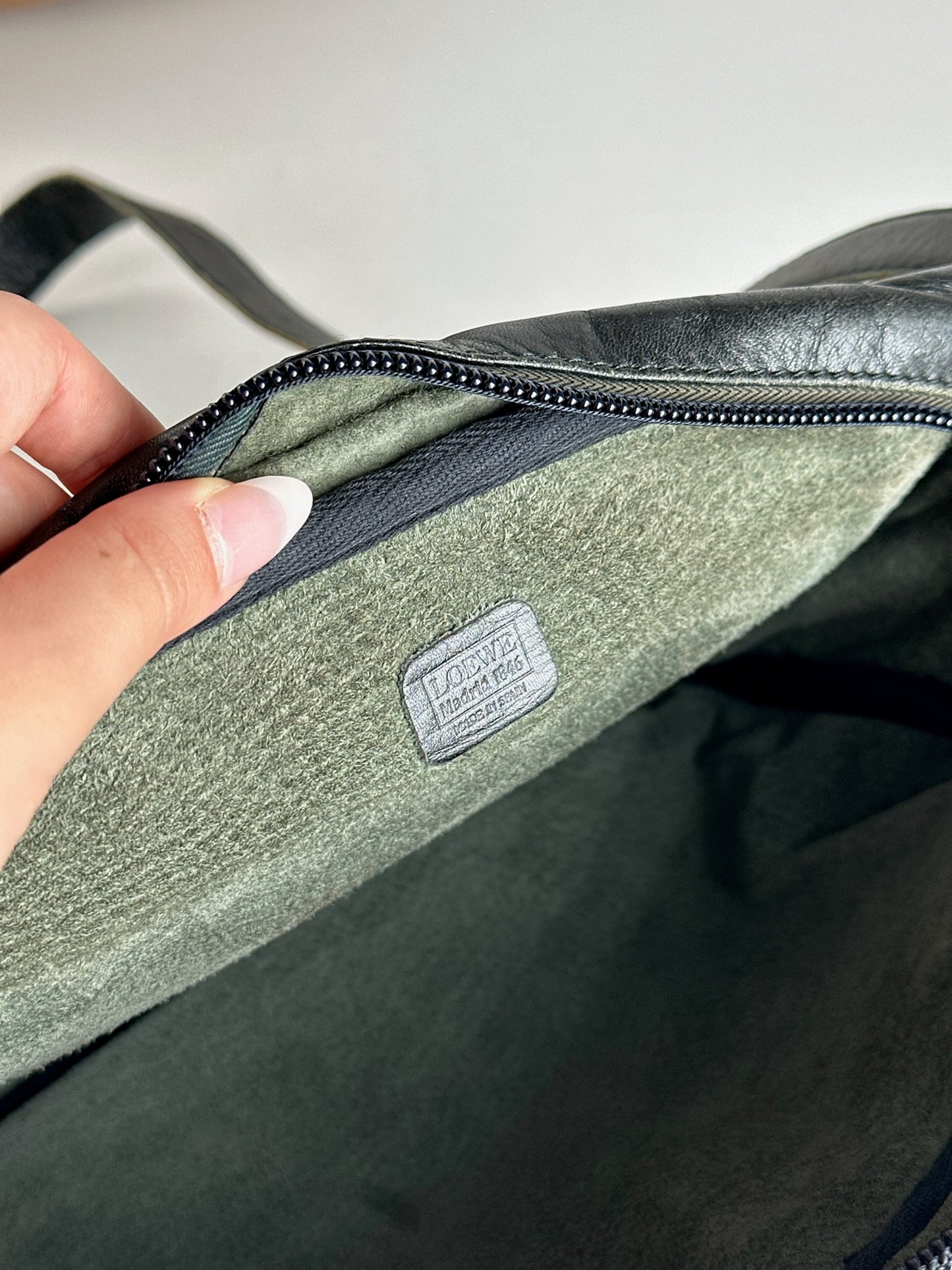 Sac vintage en cuir Loewe Madrid noir