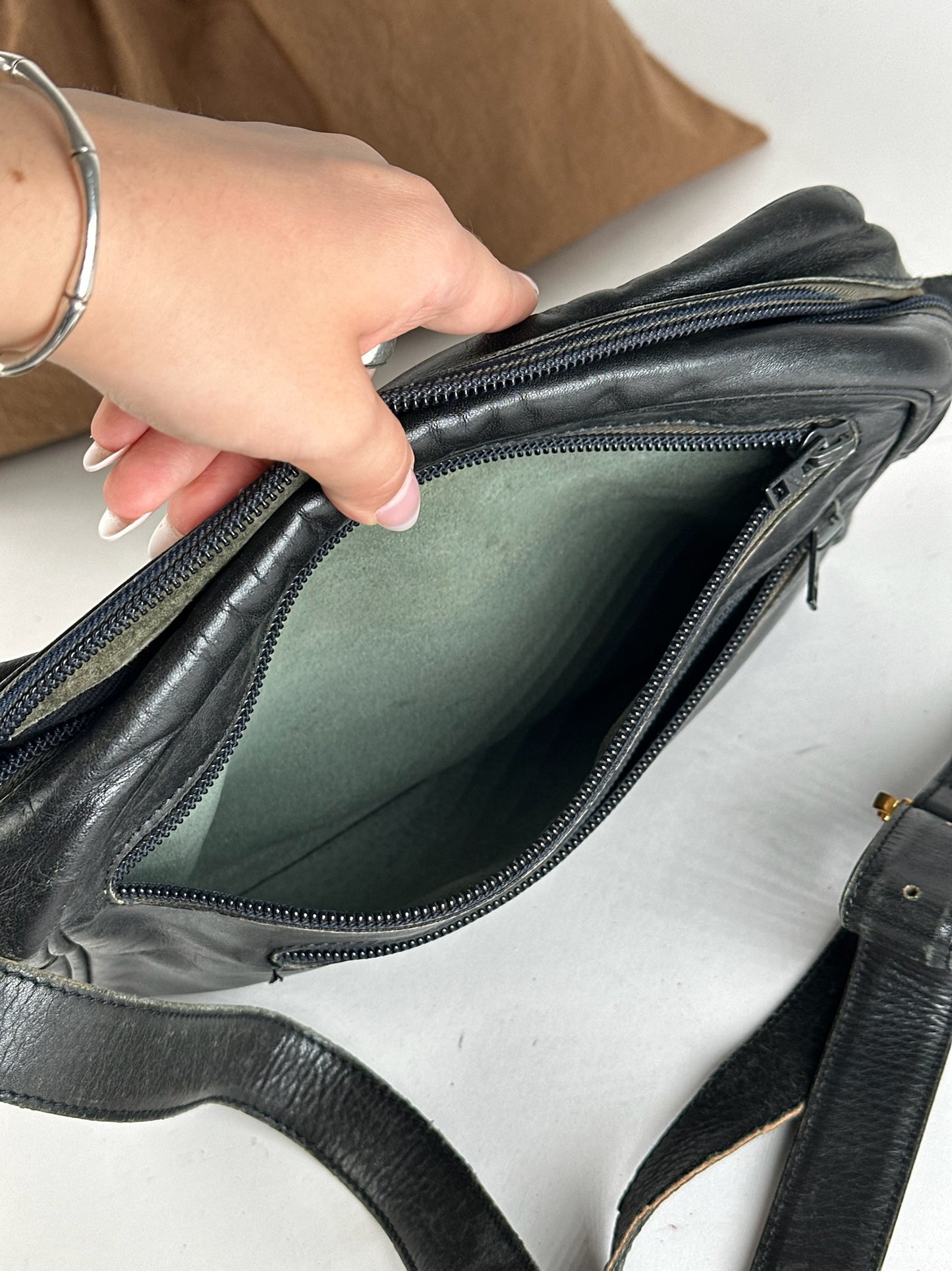 Sac vintage en cuir Loewe Madrid noir