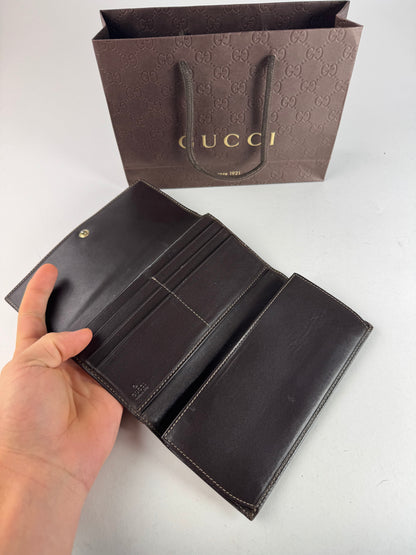 Vintage Gucci Marmont Monogram Wallet beige brown