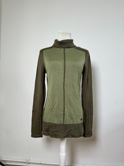 Vintage Loewe Wool Cashmere Turtleneck Sweater Olive Green L