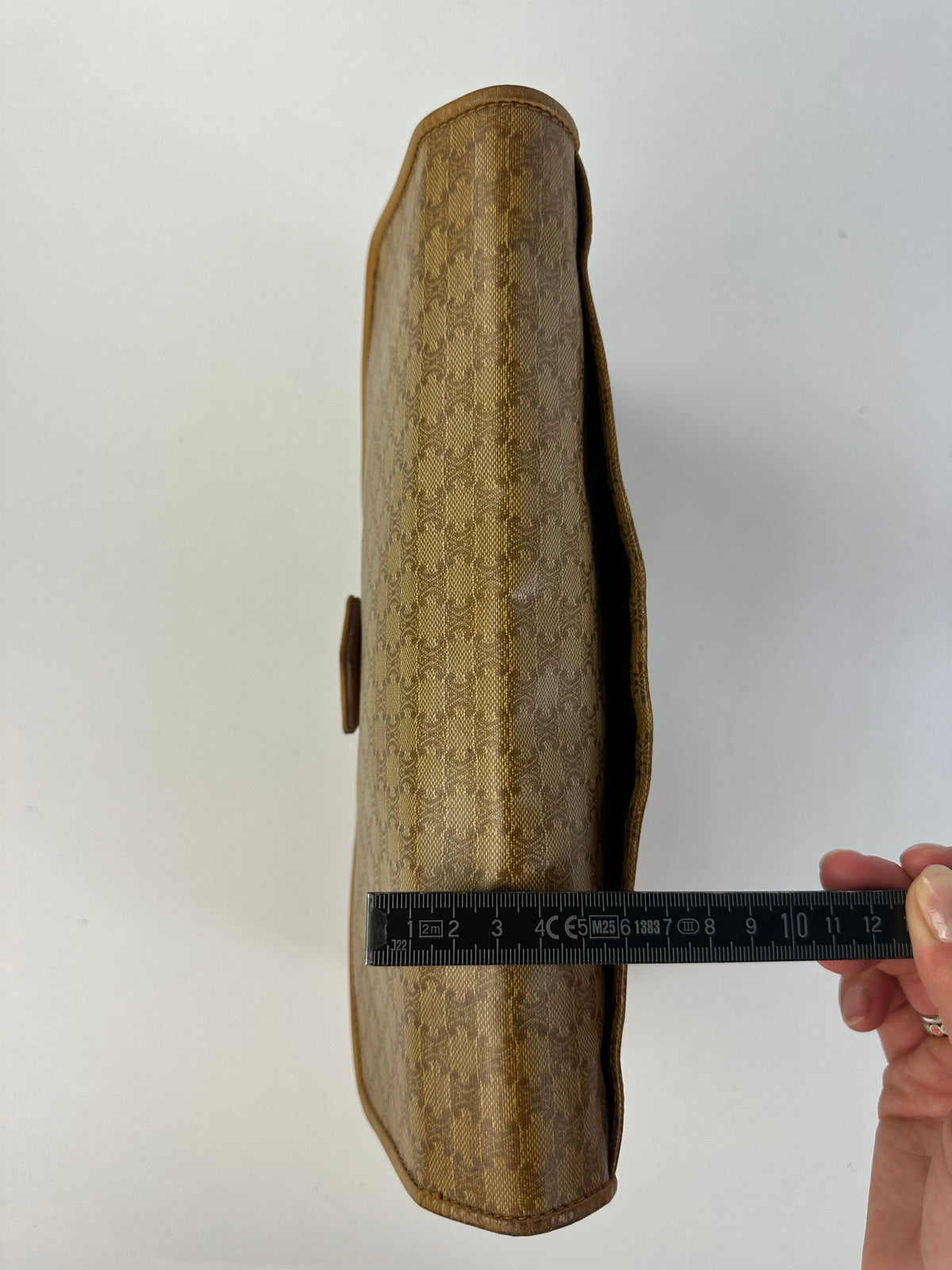 Vintage Celine Macadam Flap Crossbody Bag Late 1980s Beige Brown