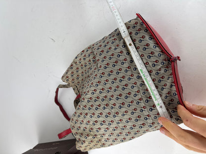 Vintage Gucci Foldable horsebit Monogram Tote Bag Beige