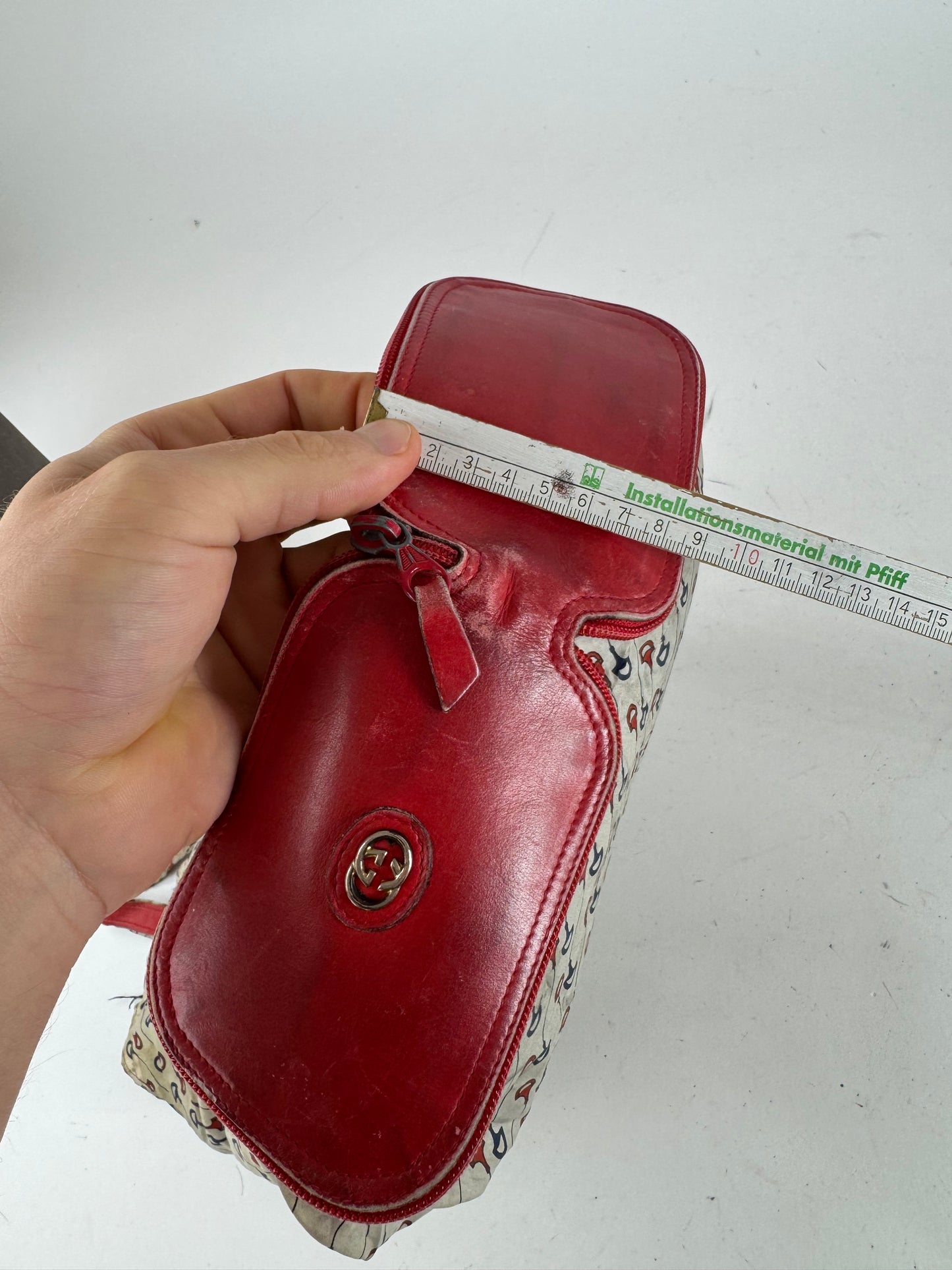 Vintage Gucci Foldable horsebit Monogram Tote Bag Beige