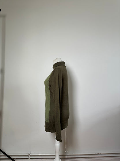Vintage Loewe Wool Cashmere Turtleneck Sweater Olive Green L