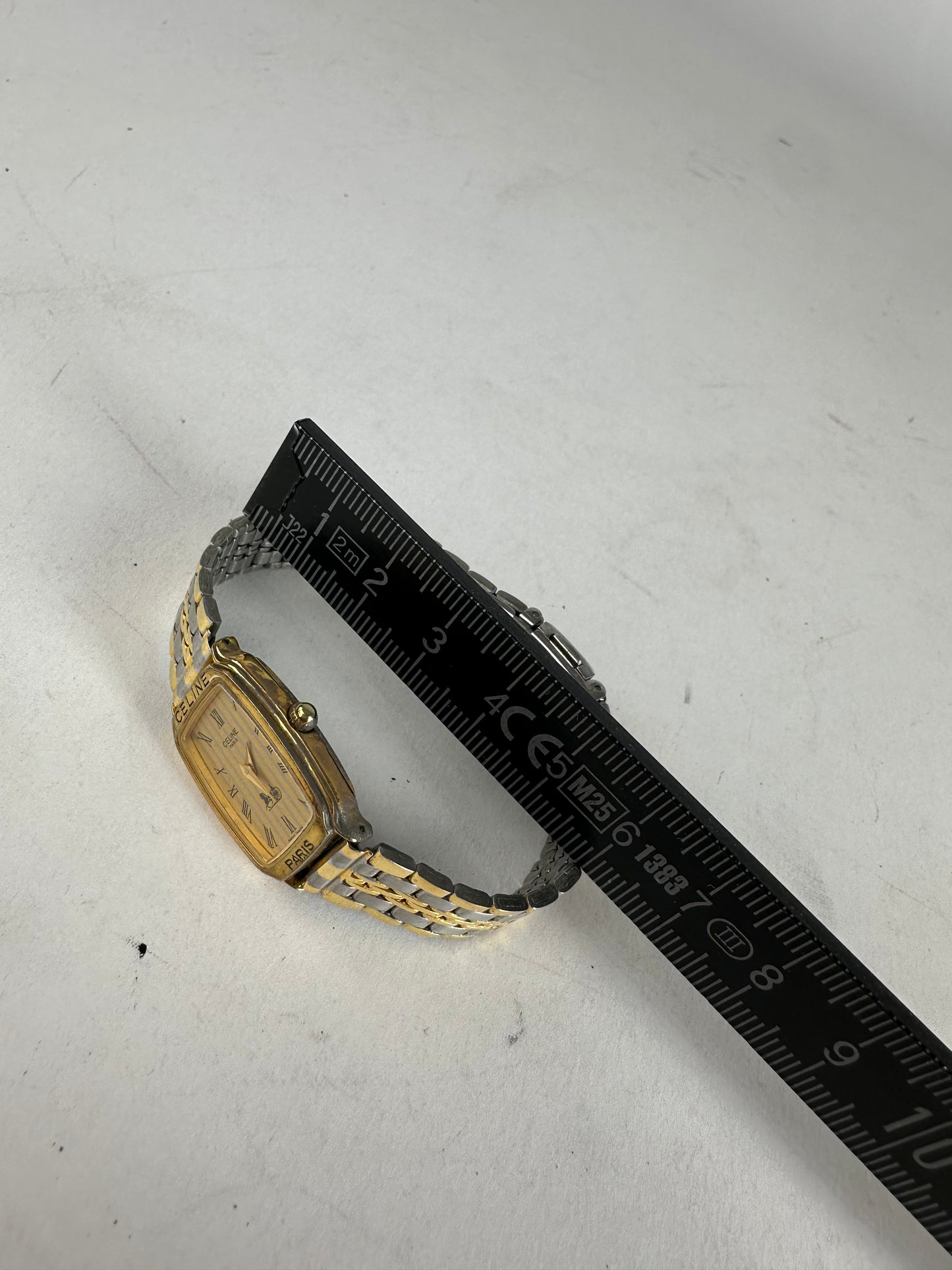 Vintage Celine Paris Gold Plated Watch Silver Gold
