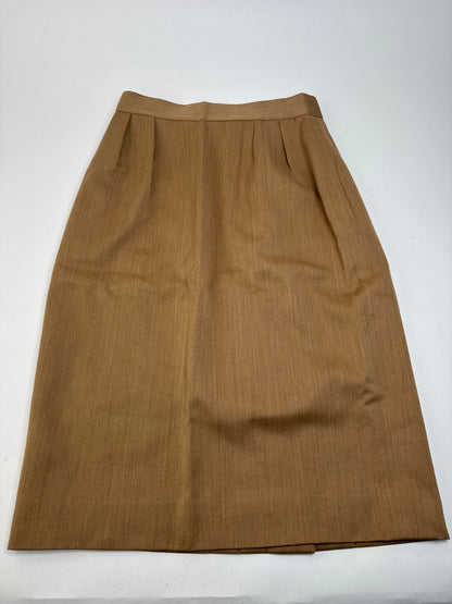 Vintage Dior Linen Skirt Brown L