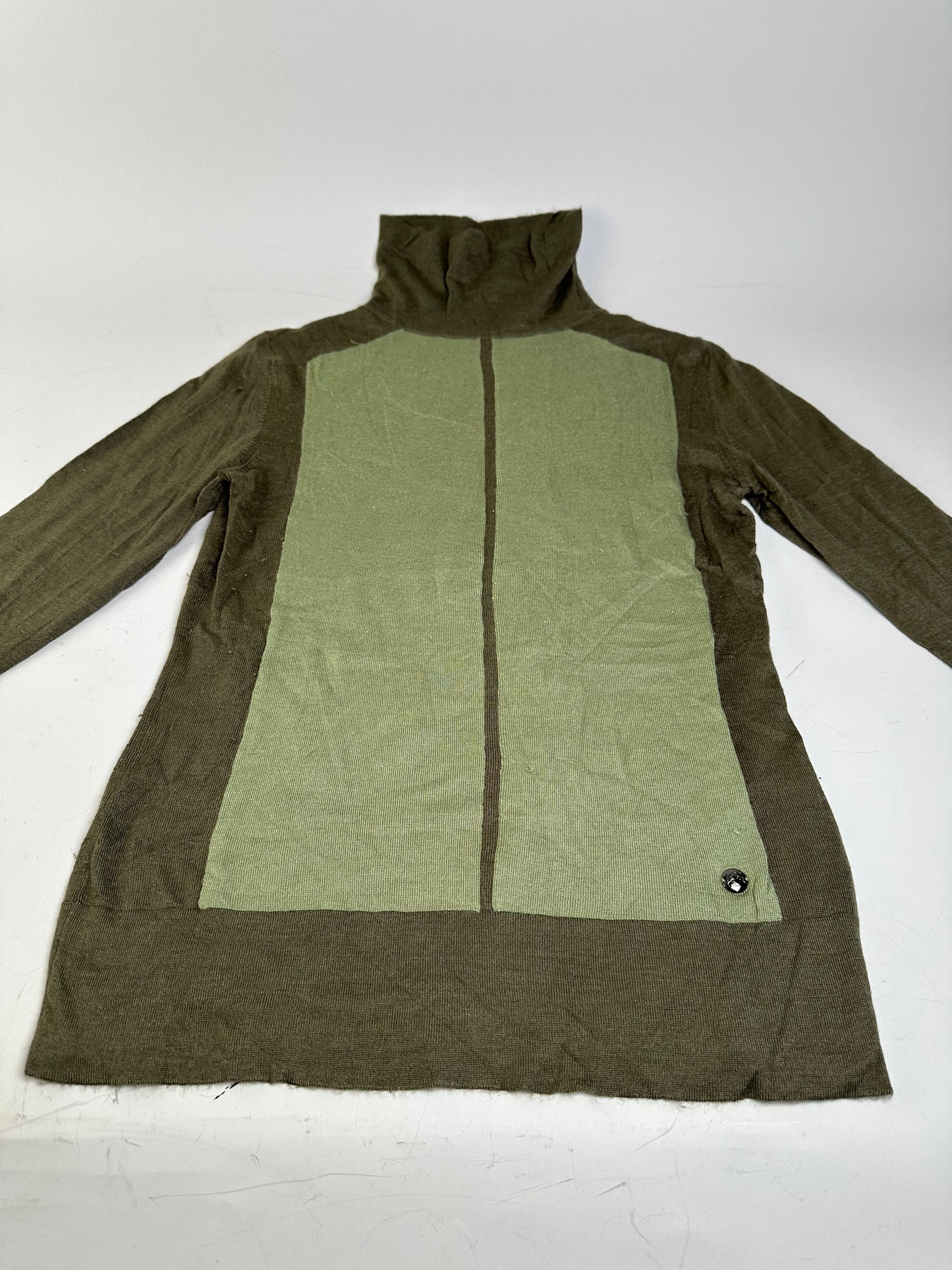 Vintage Loewe Wool Cashmere Turtleneck Sweater Olive Green L